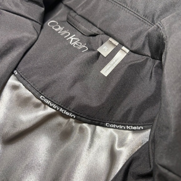 Calvin Klein Ladies'Trench Coat Pockets Removable Hood, Black PL, 4 Buttons, Tie - Picture 10 of 16